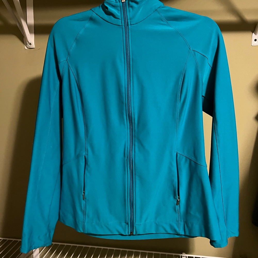 Lucy Activewear Vital Zip Track Jacket Teal Zippered Pockets Medium